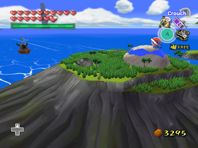 The Legend of Zelda: The Wind Waker (GameCube) screenshot: On some spots the camera may be zoomed out to a large distance