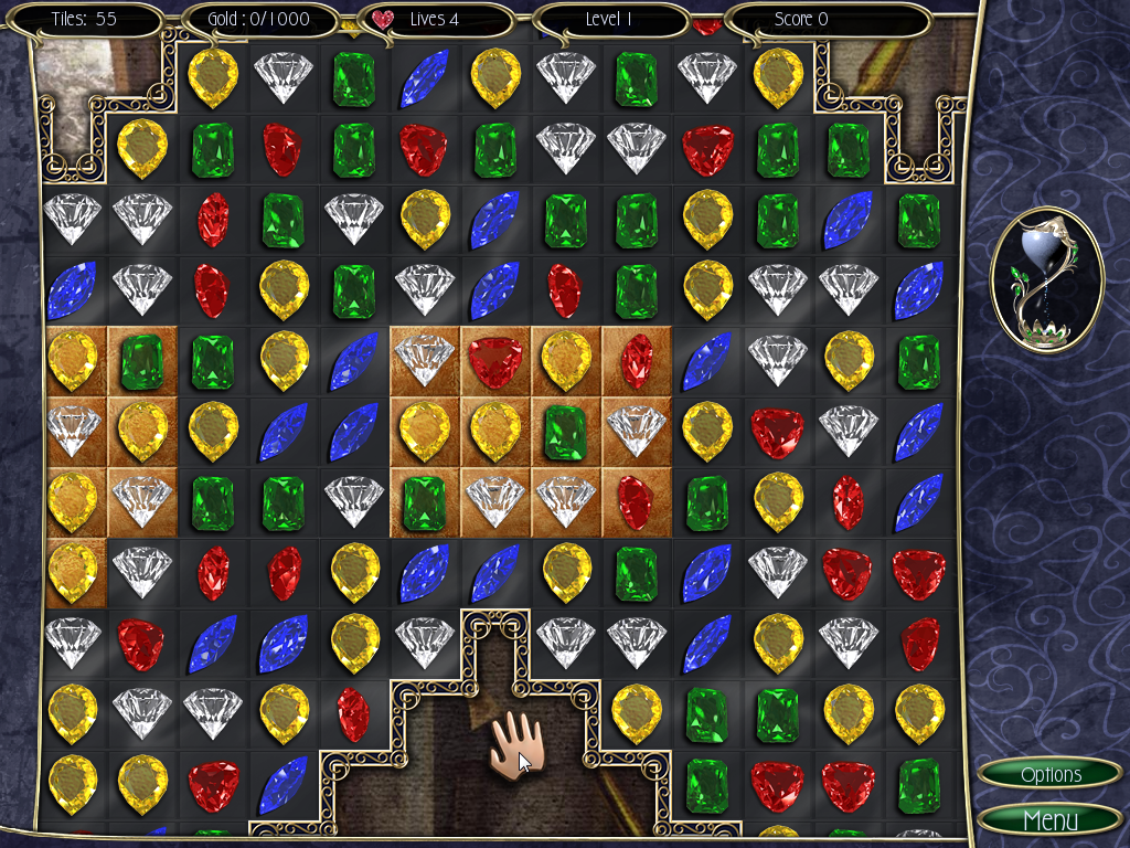 Jewel Match IV (Windows) screenshot: The first level.