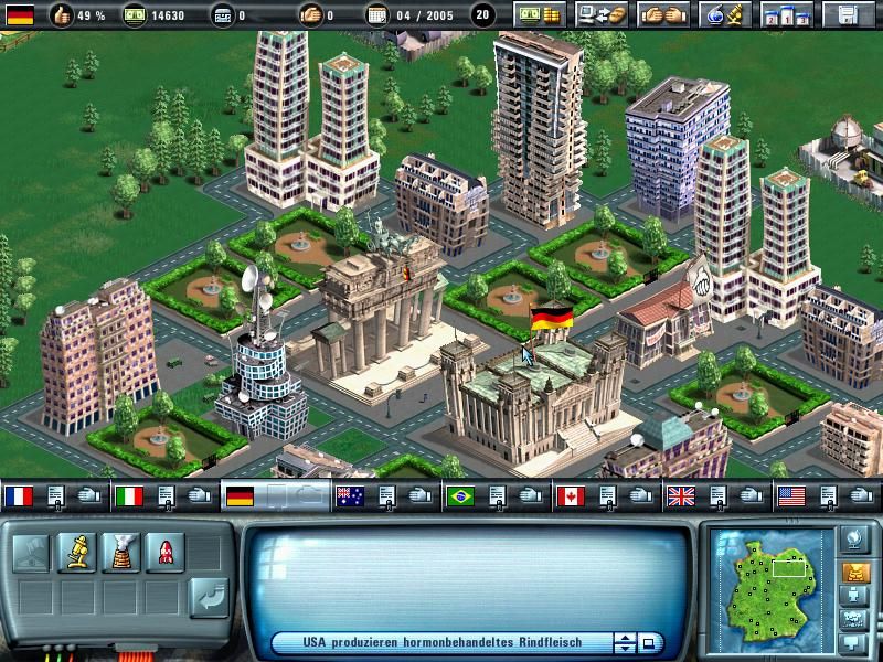 Political Tycoon (Windows) screenshot: capital Berlin