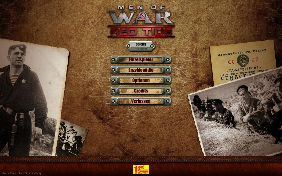Men of War: Red Tide (Windows) screenshot: main screen