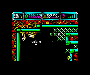 Cybernoid II: The Revenge (ZX Spectrum) screenshot: Shoot your way to freedom