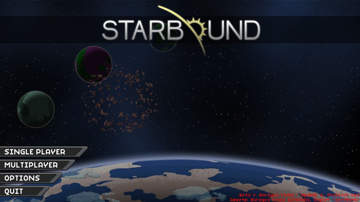 Starbound (Windows) screenshot: Title screen