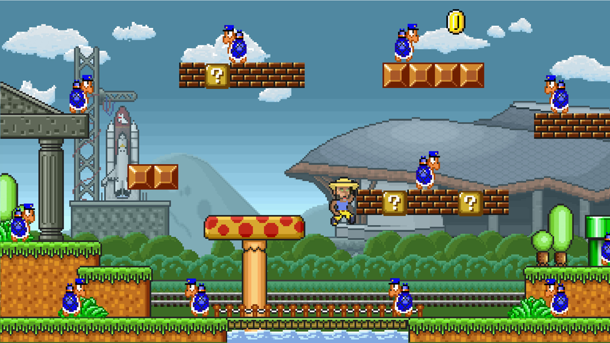 Super Mészáros: The Game (Browser) screenshot: Game screen while playing with the Real Mészáros