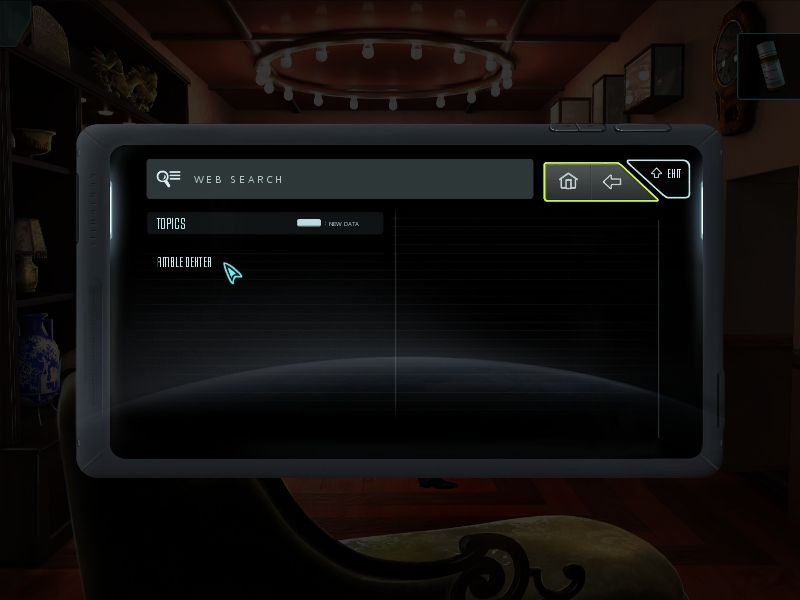 Moebius: Empire Rising (Windows) screenshot: Cell phone allows Malachi to perform web searches