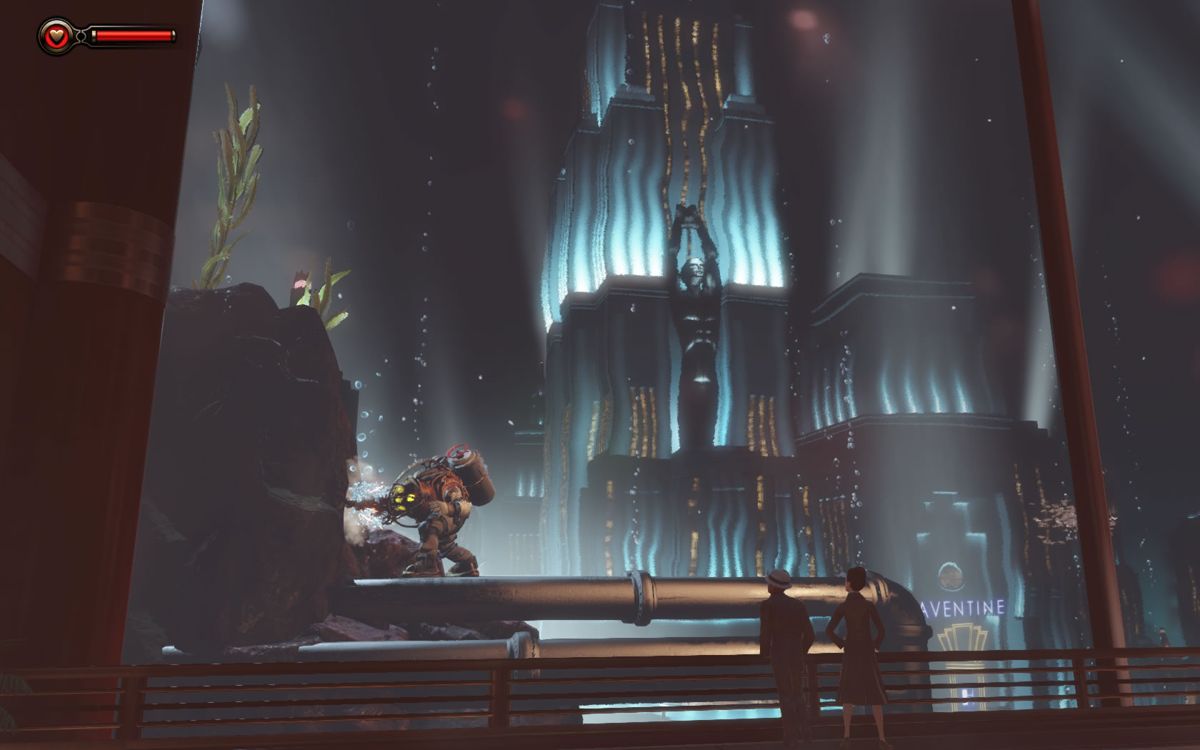 BioShock Infinite: Burial at Sea - Episode One (Windows) screenshot: A Big Daddy working outside.