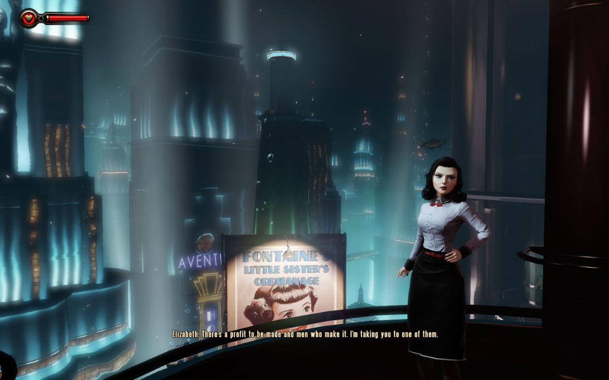 BioShock Infinite: Burial at Sea - Episode One (Windows) screenshot: Elizabeth quickly takes the lead.