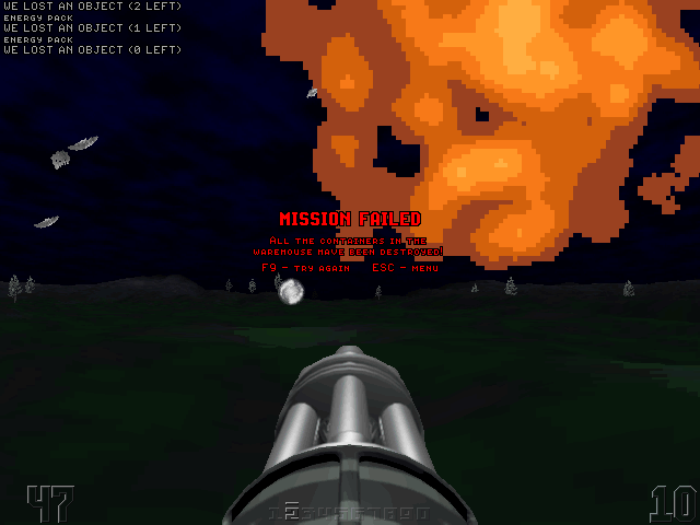 Z.A.R. (DOS) screenshot: Mission failed!