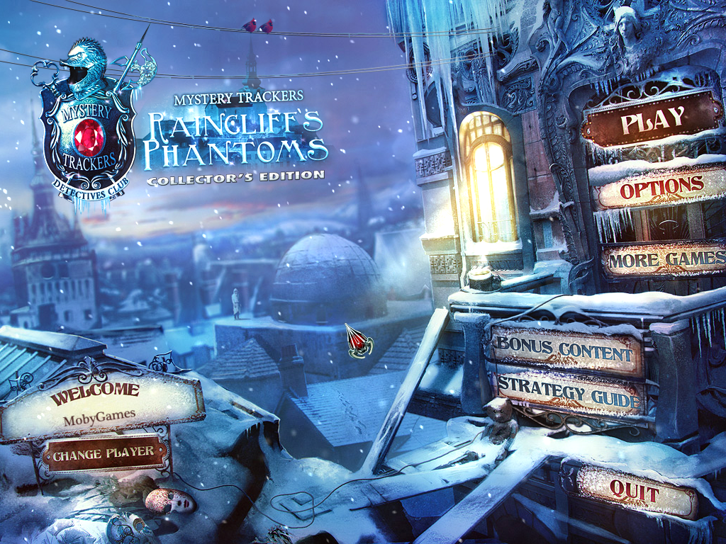Mystery Trackers: Raincliff's Phantoms (Collector's Edition) (Windows) screenshot: Title and main menu