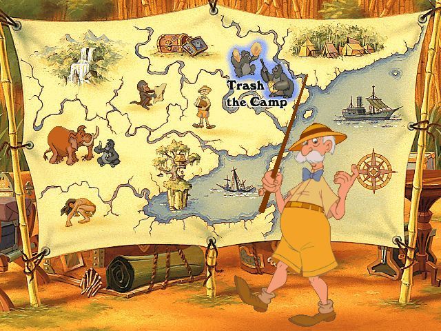 Disney's Activity Centre: Tarzan (Windows) screenshot: After signing in the player is presented with this map which contains hotspots that link to the mini games