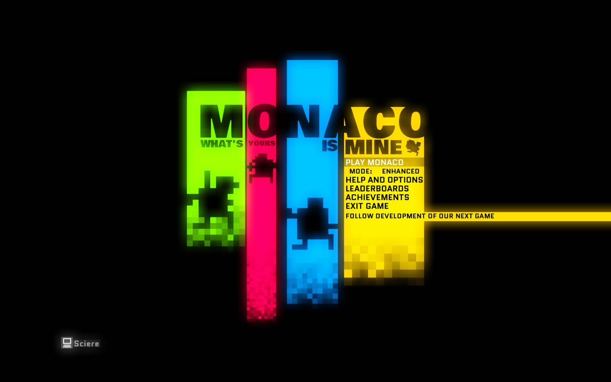 Monaco: What's Yours is Mine (Windows) screenshot: Main menu