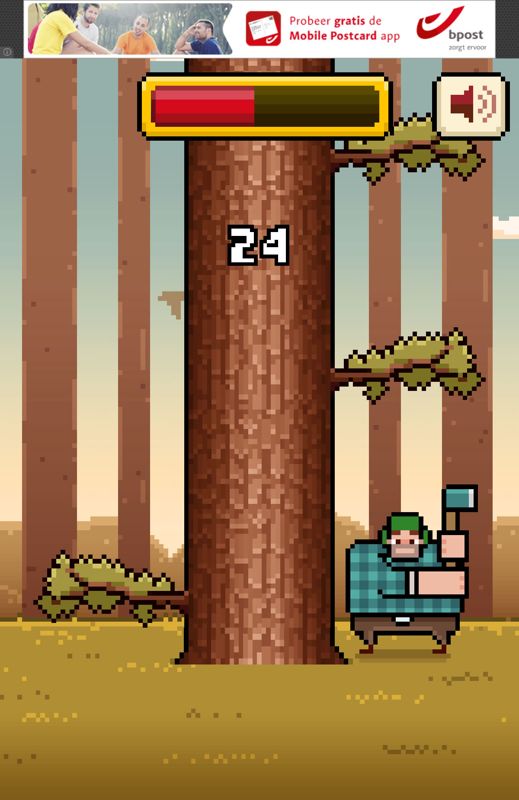 Timberman (Android) screenshot: The green shirt character