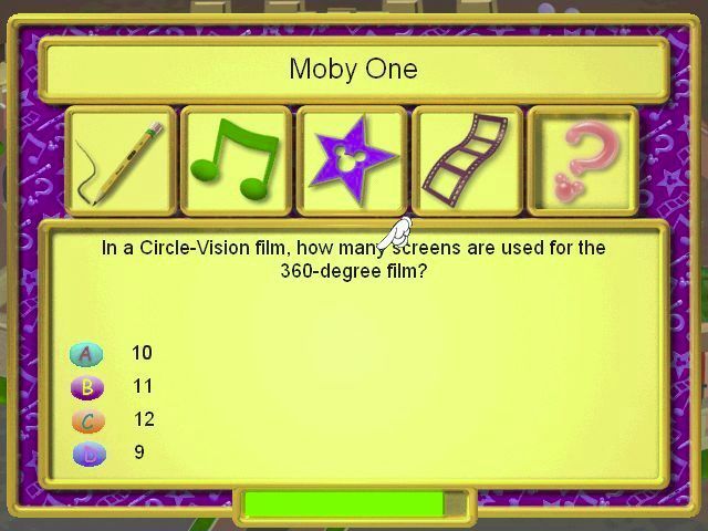 Disney Trivia Challenge (Windows) screenshot: All questions are multiple choice and are timed