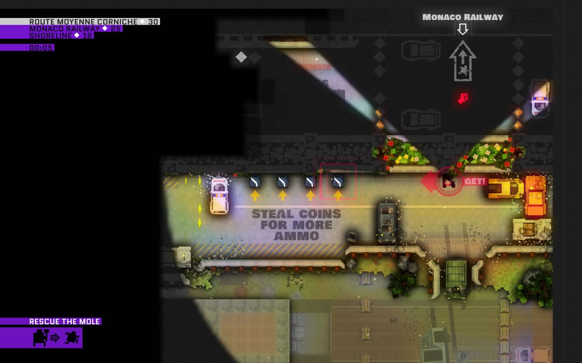 Monaco: What's Yours is Mine (Windows) screenshot: Pick up a weapon on the right.