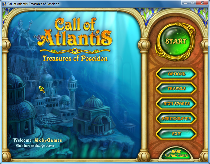 Call of Atlantis: Treasures of Poseidon (Windows) screenshot: Main menu (Windowed)