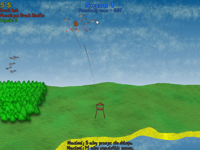 Crazy Hunt (Windows) screenshot: Starting Adventure. I am shooting arrows at birds.