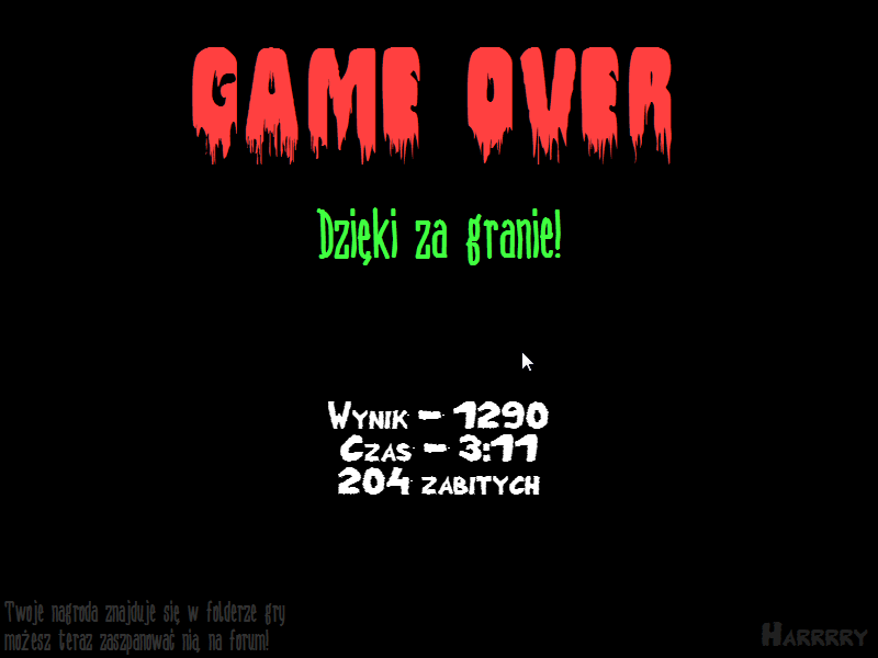 Crazy Hunt (Windows) screenshot: Time Attack Game Over