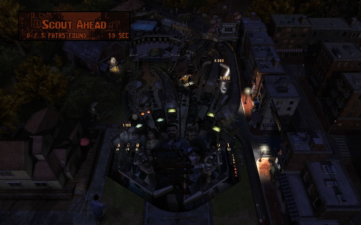 The Walking Dead Pinball (Windows) screenshot: A night mission