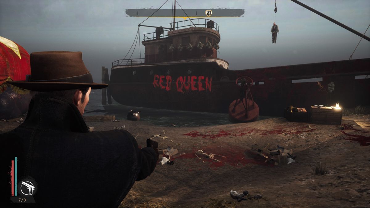 The Sinking City (PlayStation 4) screenshot: Approaching the Red Queen ship