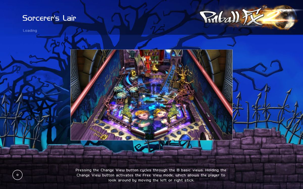 Pinball FX2 (Windows) screenshot: Title screen for Sorcerer's Lair