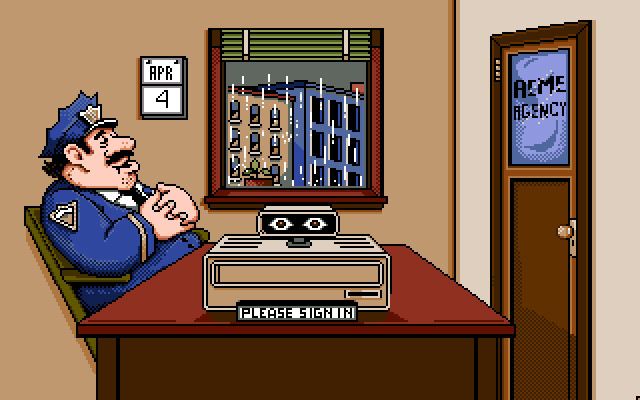 Where in Europe is Carmen Sandiego? (Amiga) screenshot: Nobody at the ACME detective agency sleeps on the job. You're fired!