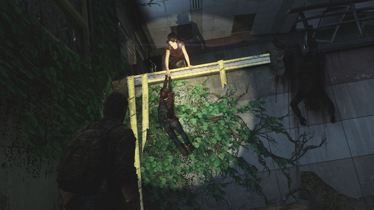 The Last of Us: Remastered (PlayStation 4) screenshot: The Last of Us - Going up doesn't seem such a good way, but there's not other way around it