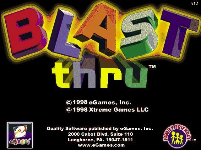 Blast Thru (Windows) screenshot: The game's title screen