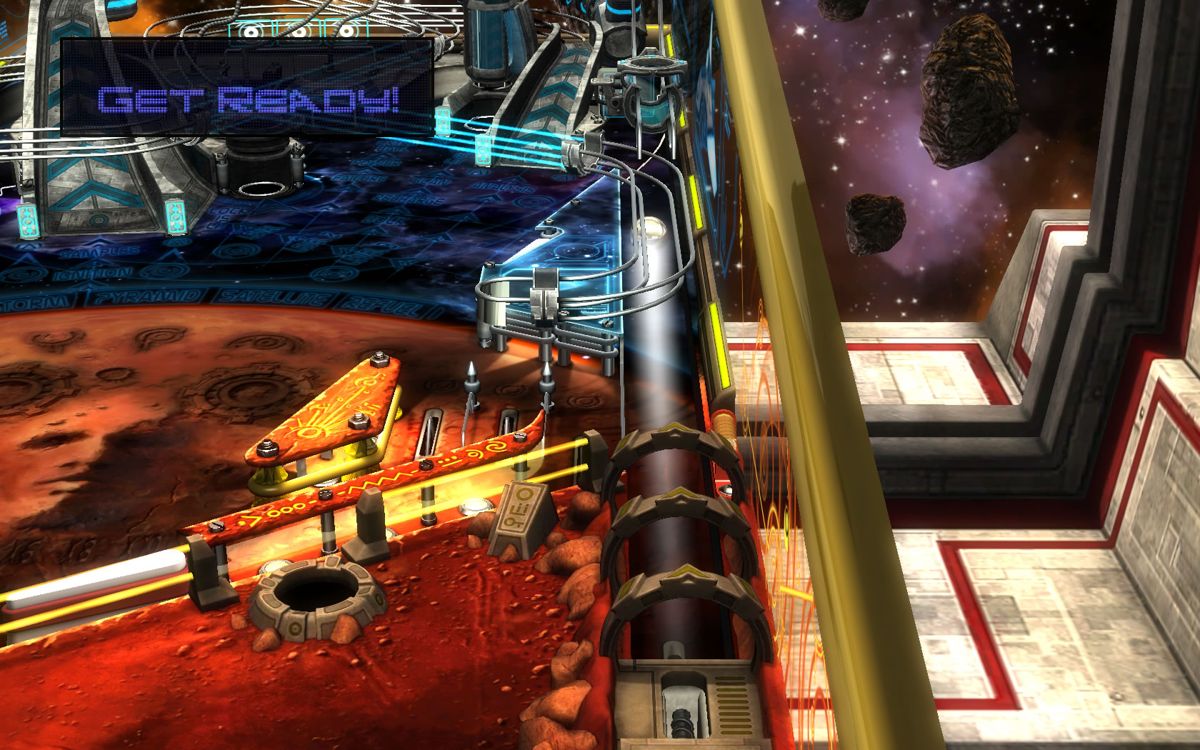 Pinball FX2: Mars (Windows) screenshot: The ball is launched.