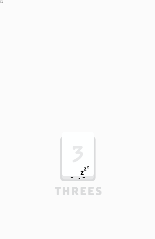 Threes! (Android) screenshot: Title screen