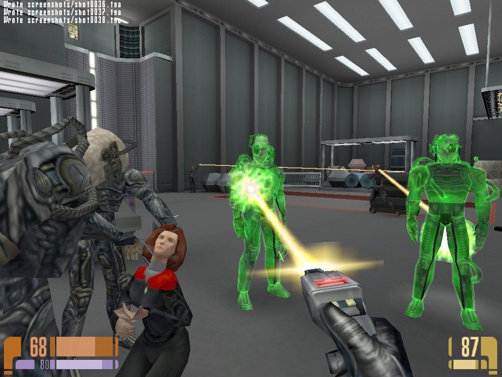 Star Trek: Voyager - Elite Force (Windows) screenshot: True to the TV series, the Borg will eventually adapt to your weapons. Which sucks for you.
