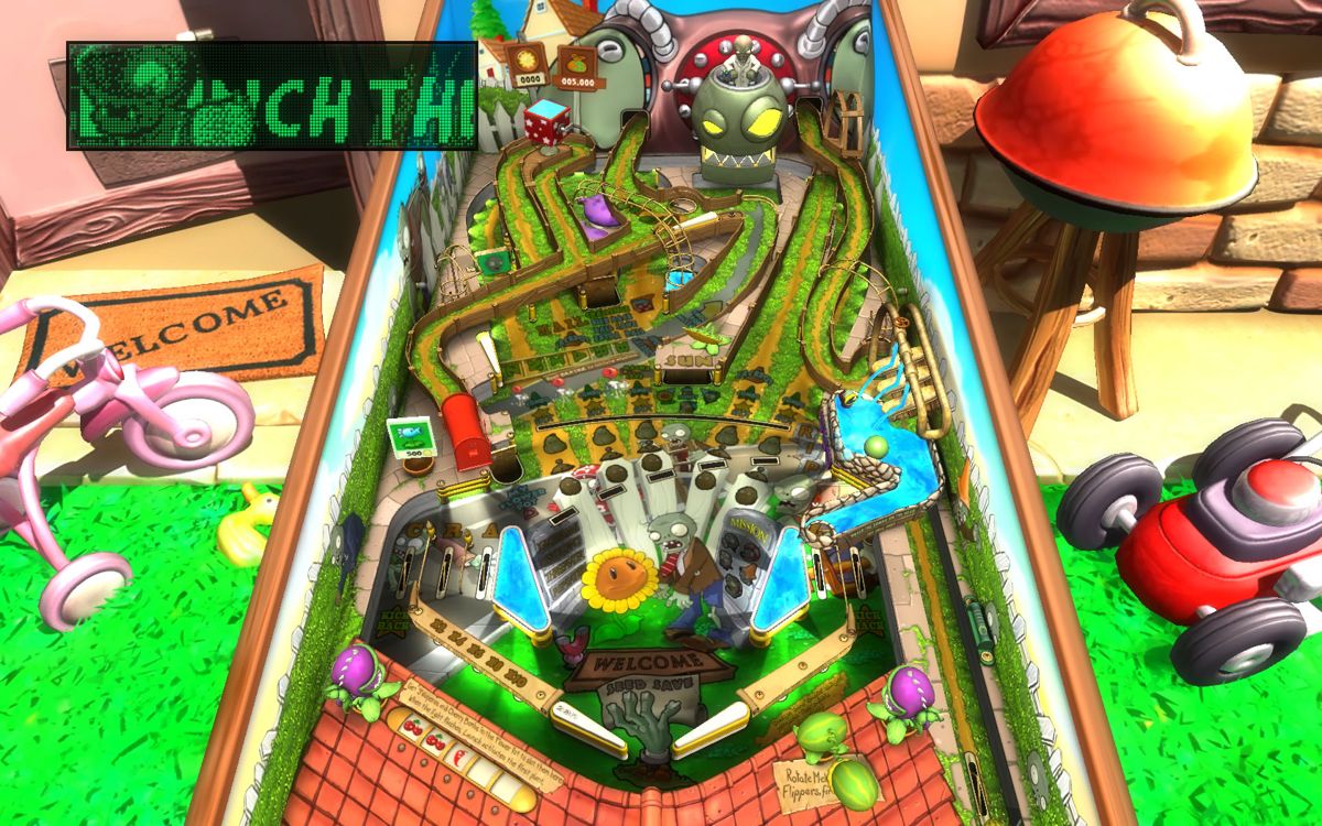 Pinball FX2: Plants vs. Zombies (Windows) screenshot: Zoomed out view