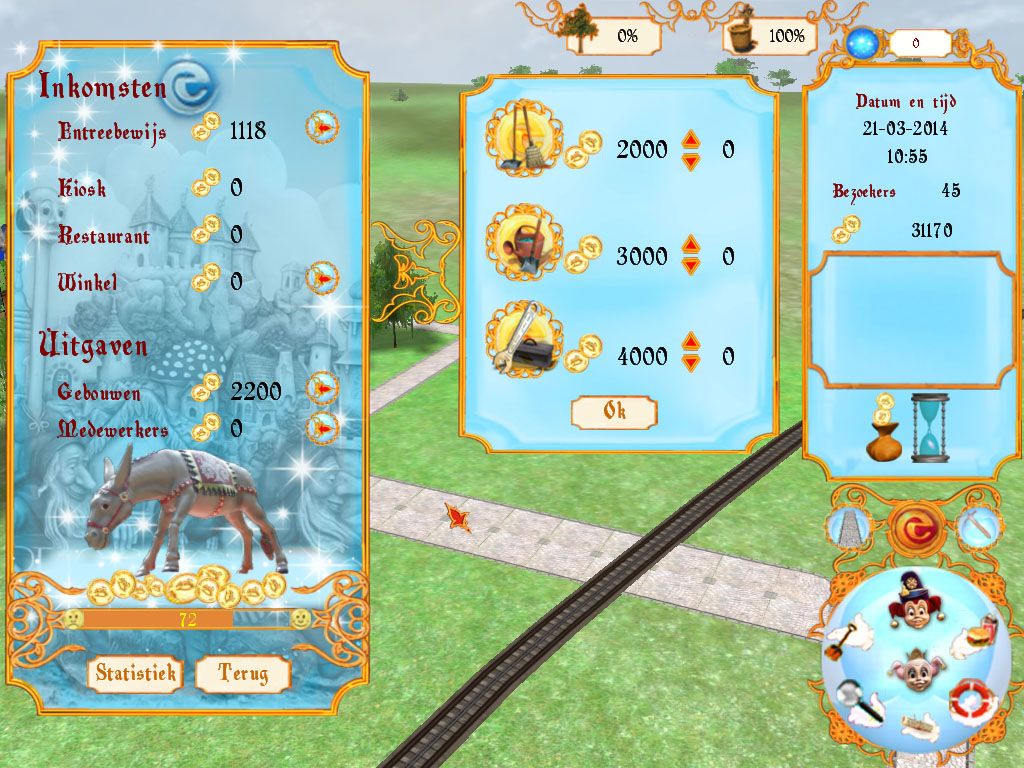 Efteling Tycoon (Windows) screenshot: Taking a look at my expenses.