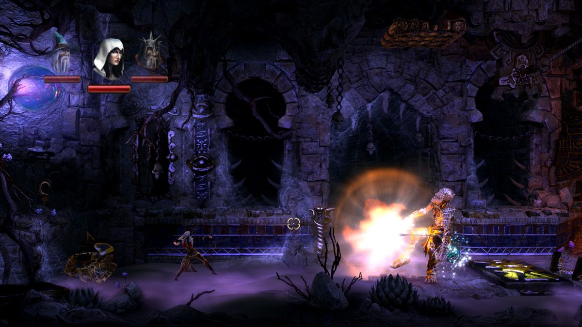 Trine 2: Goblin Menace (Windows) screenshot: Explosive arrows are the most powerful weapon for the thief.