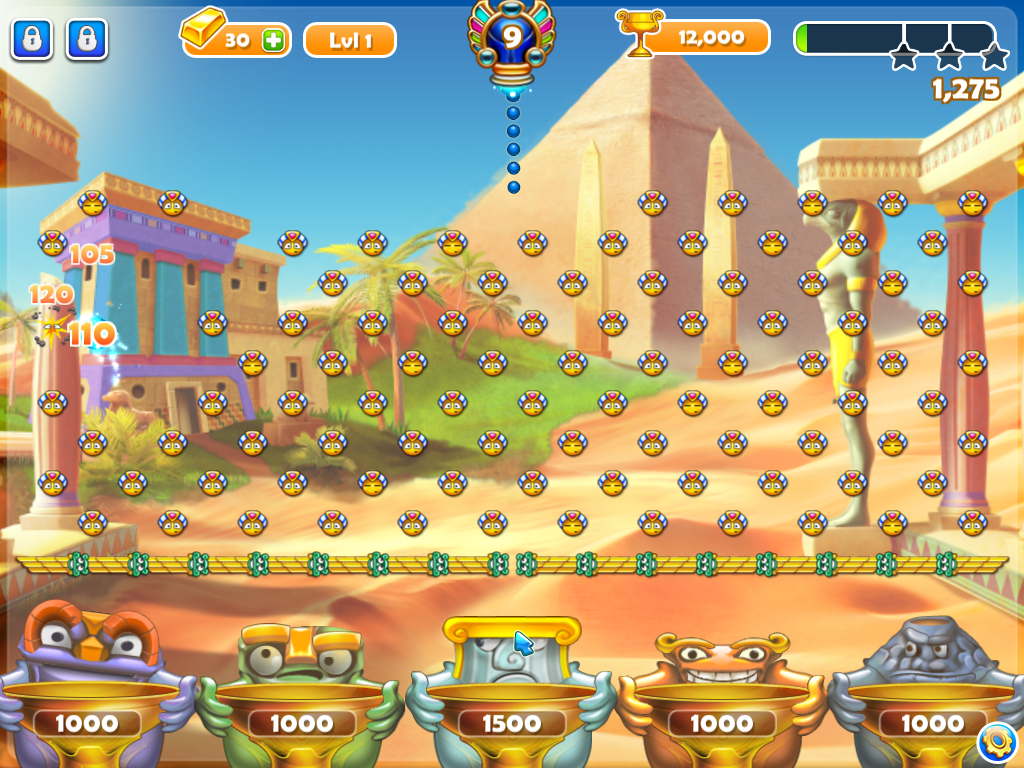 Pachinko Pop (Windows) screenshot: Ball's away! (on the left)