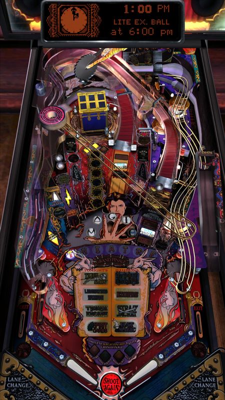 The Pinball Arcade (Windows) screenshot: Theatre of Magic full table view (portrait mode, view 3)