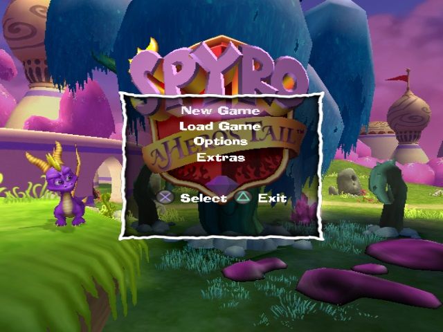 Spyro: A Hero's Tail (PlayStation 2) screenshot: Main menu