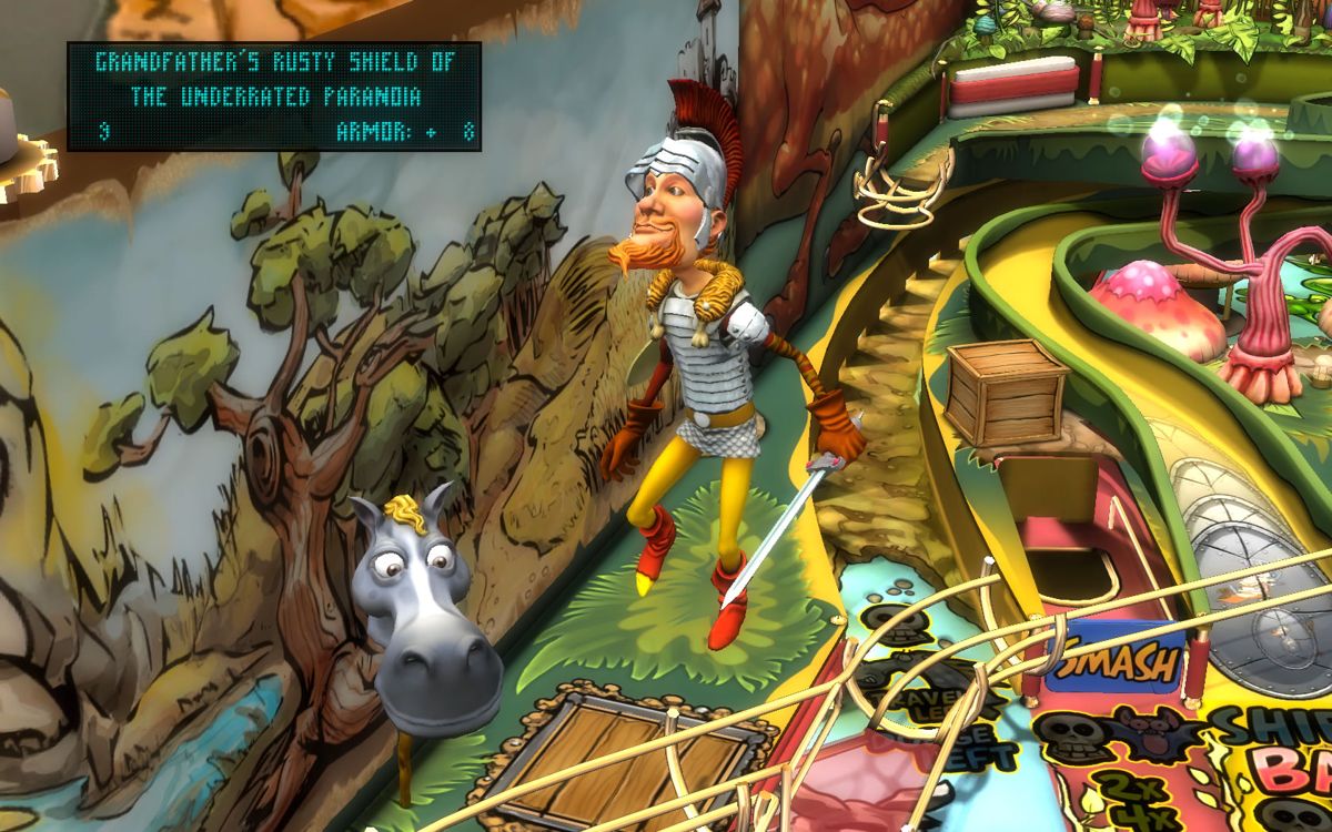 Pinball FX2: Epic Quest (Windows) screenshot: After picking up a new item, Max immediately equips it.