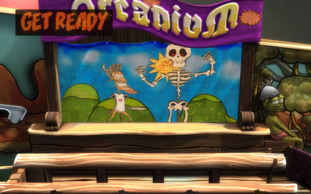 Pinball FX2: Epic Quest (Windows) screenshot: A theatre scene that introduces a new monster.