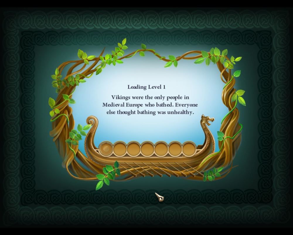 Northern Tale (Windows) screenshot: Level loading screen. The words change with each load.