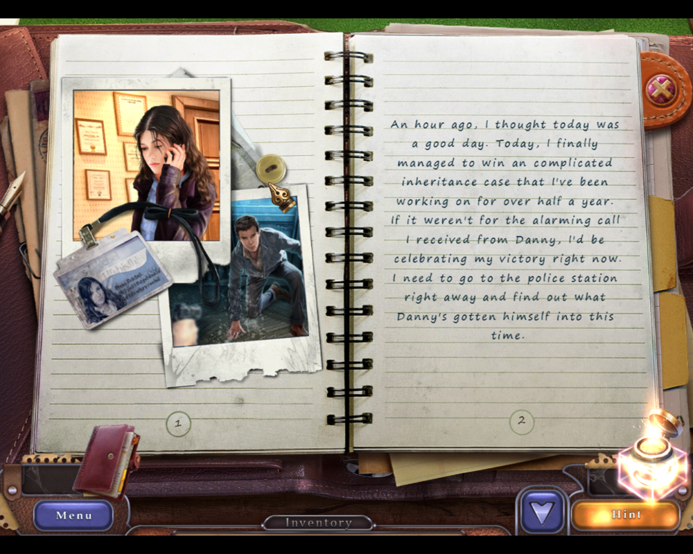 Chronicles of the Witches and Warlocks (Windows) screenshot: Looking in my journal. You'll need to refer to this for clues to solving puzzles.