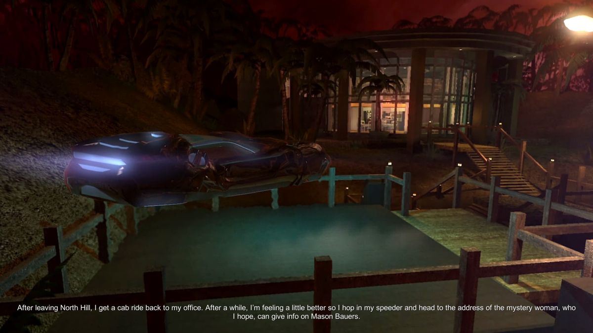 Tesla Effect: A Tex Murphy Adventure (Windows) screenshot: Arriving at the residence of Mason Bauers, hoping to find some clues that will lead you to his whereabouts.