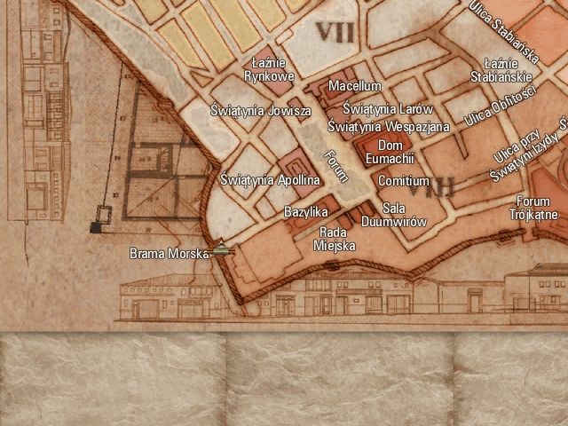 TimeScape: Journey to Pompeii (Windows) screenshot: Map (Polish edition)
