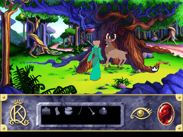 Roberta Williams' King's Quest VII: The Princeless Bride (DOS) screenshot: The whole game is very Disney-like; this shot can serve as a good illustration!