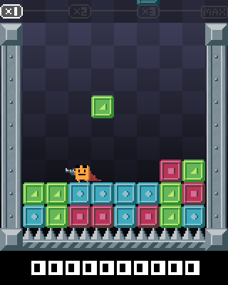 Super Puzzle Platformer (Browser) screenshot: Don't get crushed by falling blocks