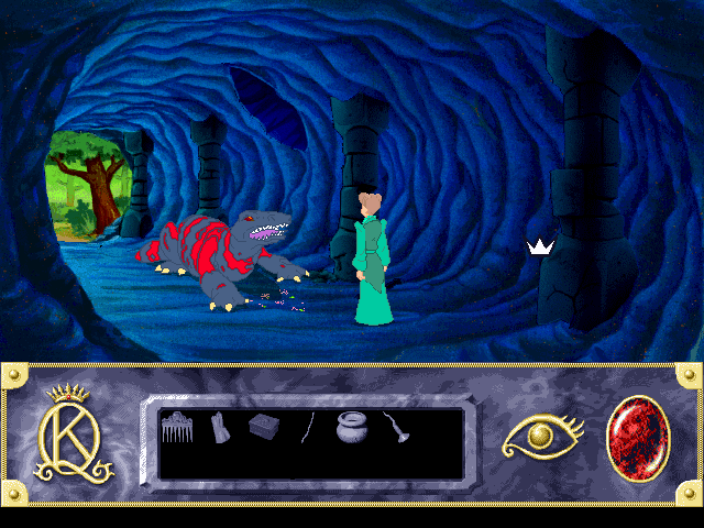 Roberta Williams' King's Quest VII: The Princeless Bride (DOS) screenshot: Whoa... hold on a second, let me figure out what to do...
