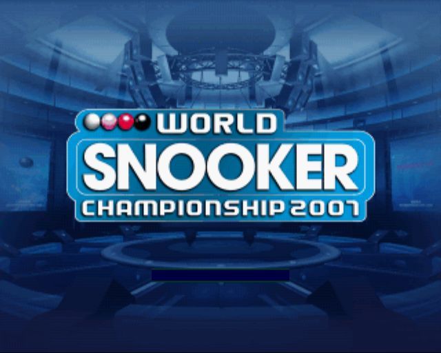 World Snooker Championship 2007 (PlayStation 2) screenshot: The game's title screen. This is followed by an animated introduction wit snooker star & commentator John Parrot doing the voice over