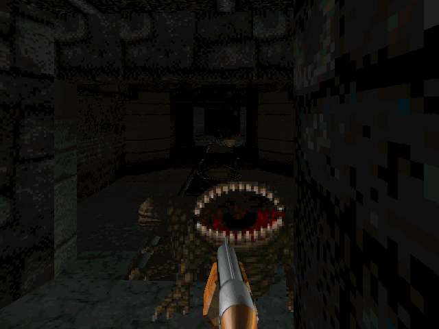 Killing Time (Windows) screenshot: Sewers, sewers. Game designers do seem to love them. These here are populated by fictional reptiles with a lot of teeth