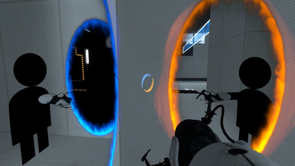 Portal 2 (Windows) screenshot: A quick custom level I whipped up in the editor. This is what the player character looks like in the community-created levels.