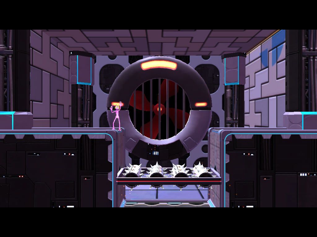 Ms. Splosion Man (Windows) screenshot: Deadly trap
