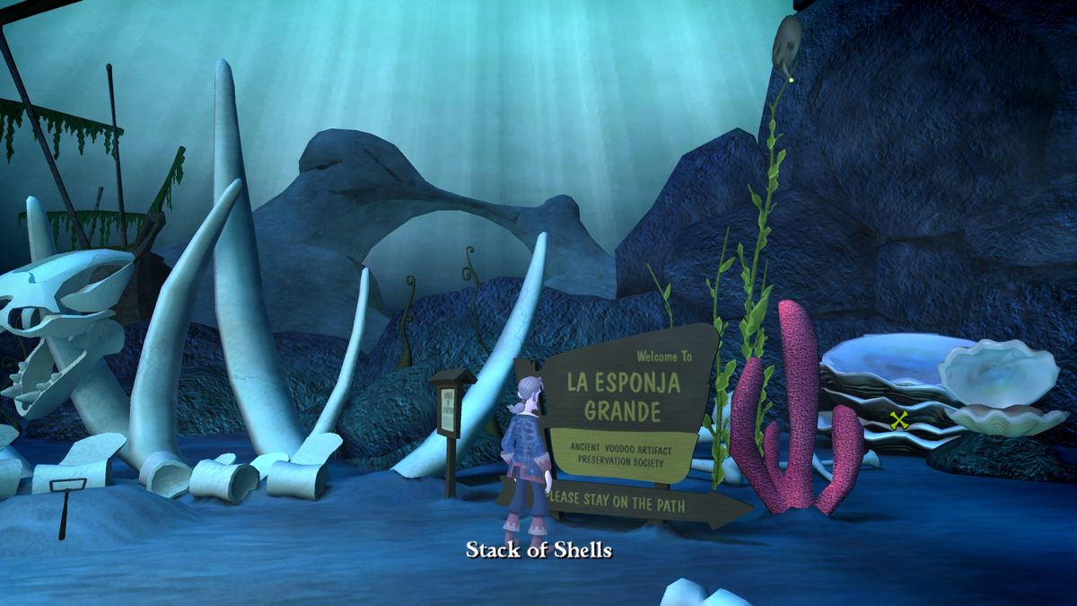 Tales of Monkey Island: Chapter 5 - Rise of the Pirate God (Windows) screenshot: The so-much-wanted voodoo necklace is entangled in some seaweed.