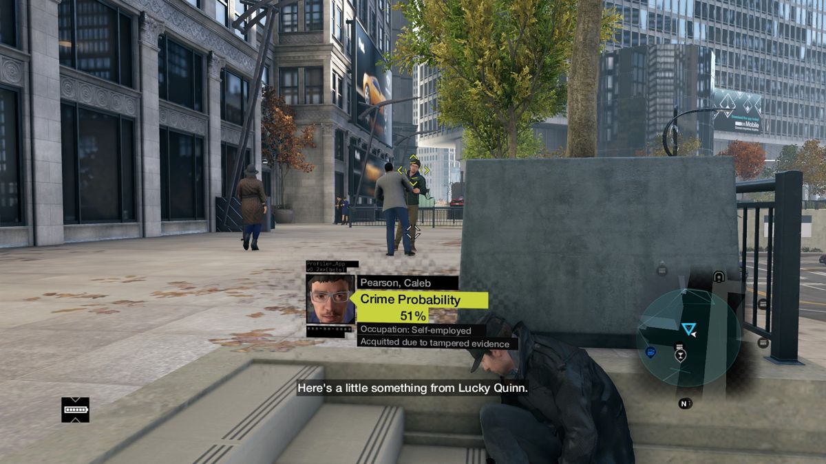 Watch_Dogs (Windows) screenshot: Waiting for crime to happen – only then you can intervene